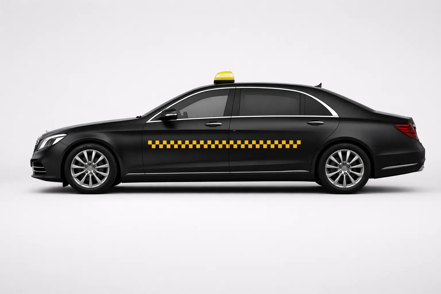 Standard black sedan taxi in Brussels